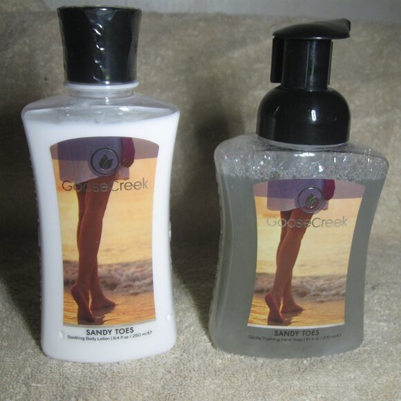 GOOSE CREEK Lot 2 Sandy Toes Lotion & Hand Soap FS 8.4 oz & 9.1 oz Rare Ltd Ed - Picture 1 of 2